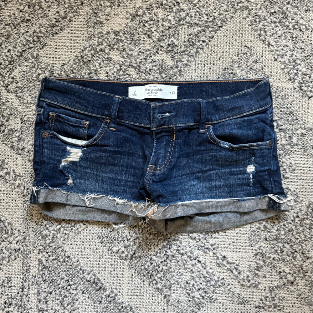 Abercrombie & Fitch Dark Blue Jean Shorts
